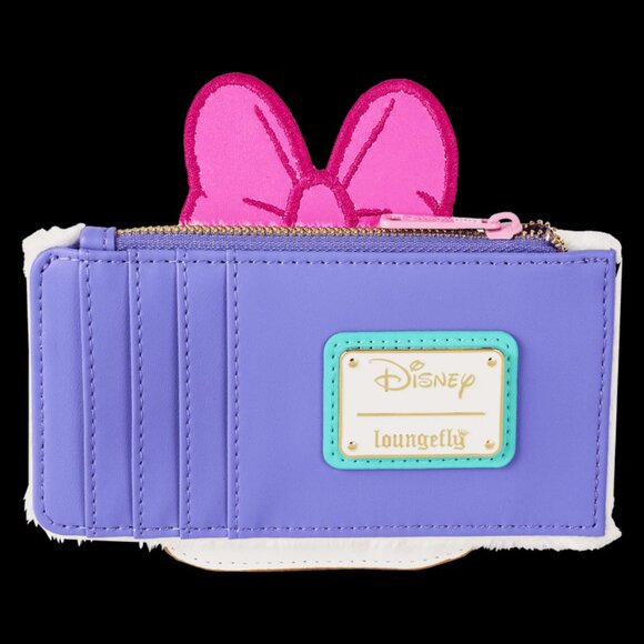 Loungefly Disney Daisy Duck Cardholder Plush Card Wallet With Zipper Pocket New - Picture 2 of 3